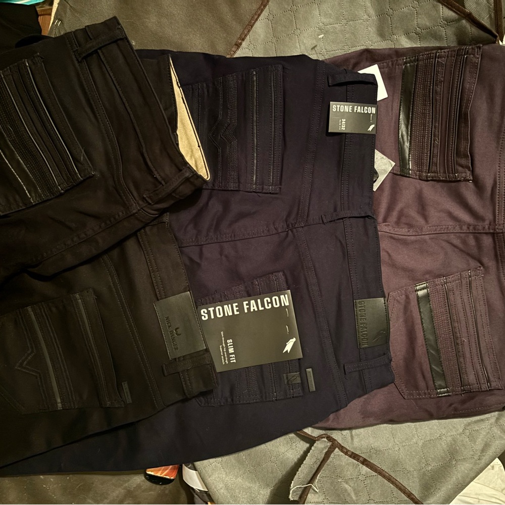Stone Falcon Men's Jeans - Black, Navy, Purple